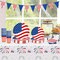 4th of July Patriotic Party Supplies Sets Disposable Plates Napkins Cups Tablecloth